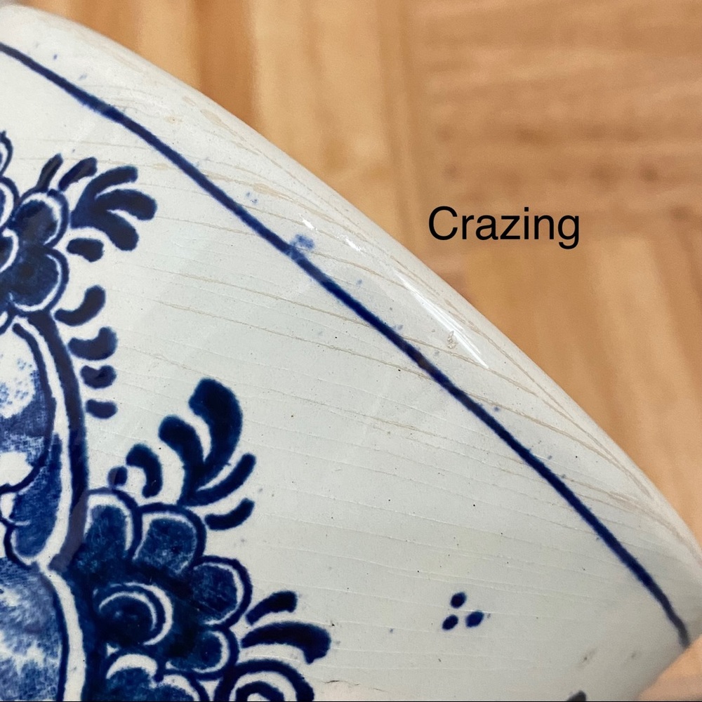 Vintage DELFT Blue Delft Blauw Holland Pottery Windmill 5” Blue & White Planter - Picture 14 of 14